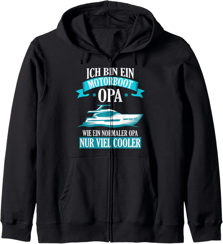Motorboot Opa Boot Boote Bootsfahrer Geschenk Kapuzenjacke
