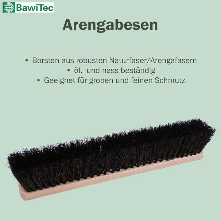 BawiTec Echt Arengabesen Breite 50cm 4-Loch Wechselsystem mit Stiel Länge 145cm nass- öl-beständig A