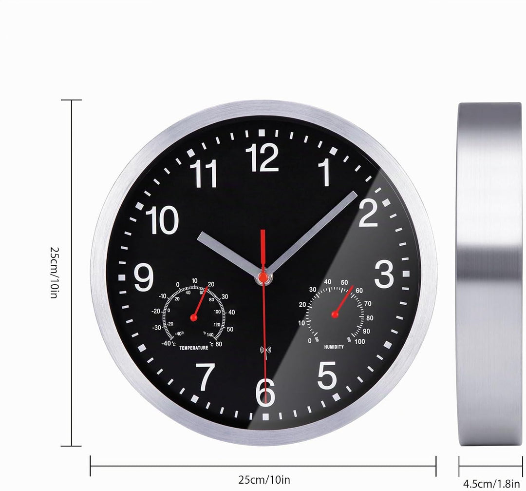 25cm Funkuhr Wanduhr Ohne TickgeräUsche Lautlos Quarz Batterie Betriebene Gross Wanduhr Einfach zu L