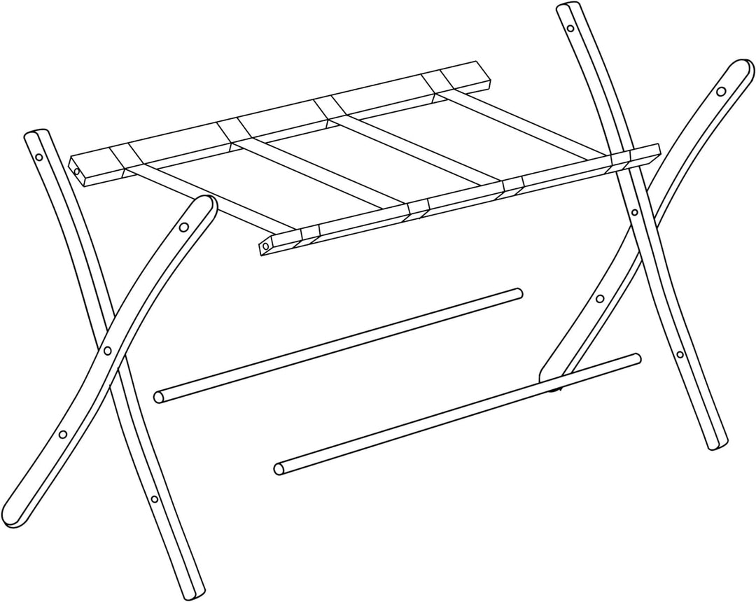 Relaxdays Kofferständer Holz, klappbar, Gepäckablage, Kofferaufbewahrung, für Reisegepäck, HBT: 52,5