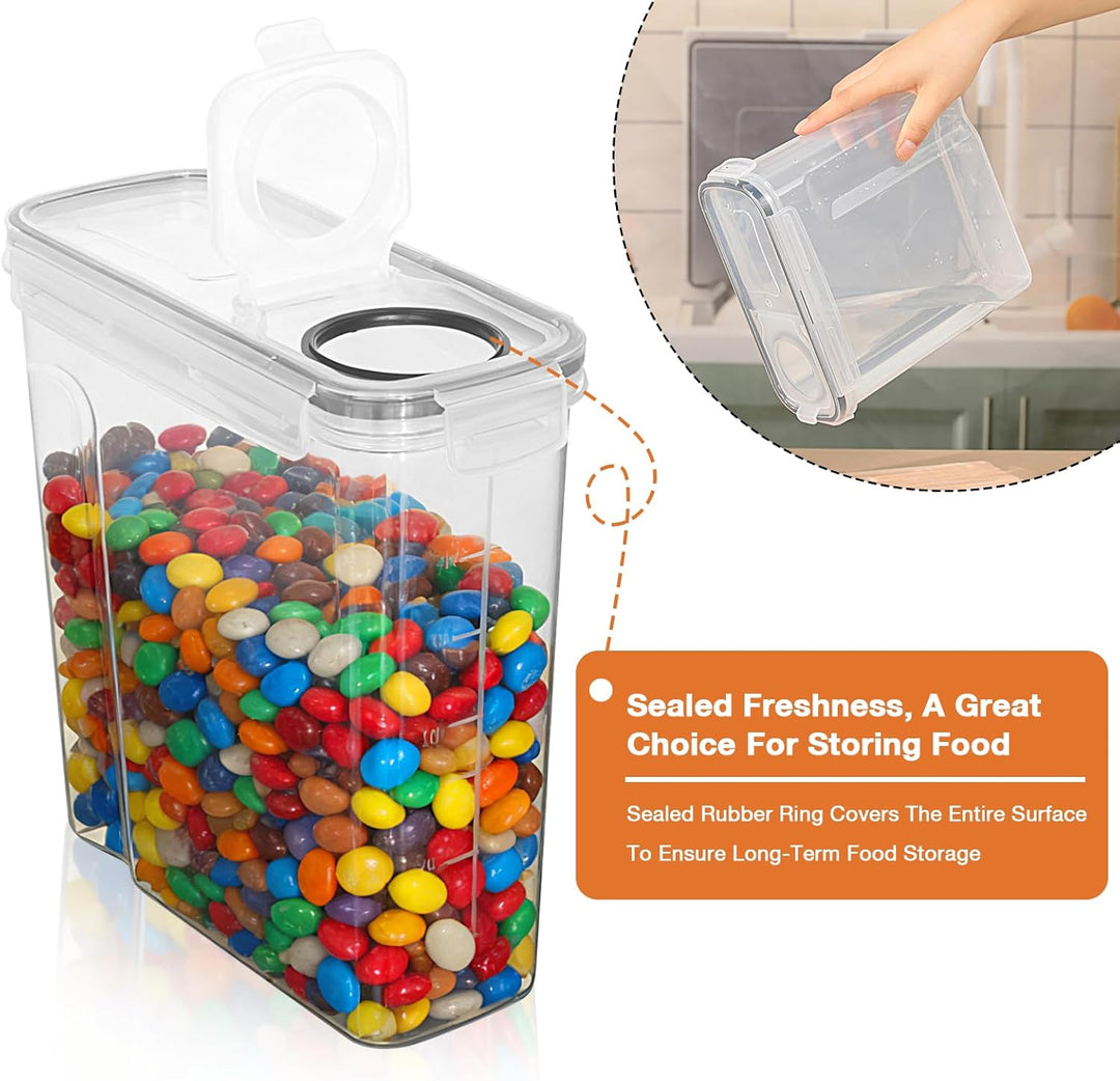 AiQInu 2.5L Vorratsdosen Set, 4er Aufbewahrungsbox Küche mit Deckel aus Plastik, Vorratsgläser für M