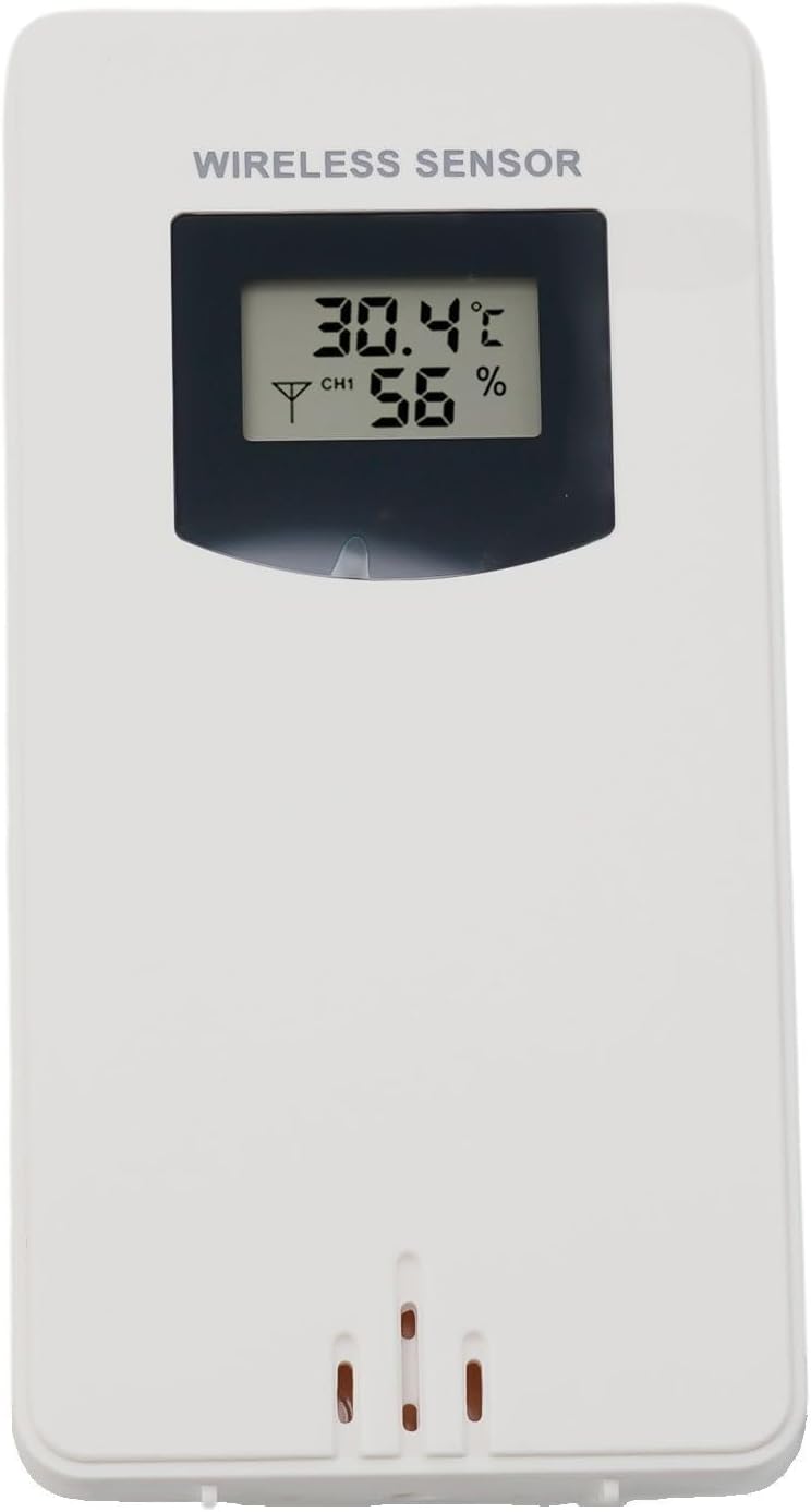 Kabelloser Fernsensor für FanJu 3378 Wetterstation, kabelloser Aussensensor Innensender, 60 Meter Üb