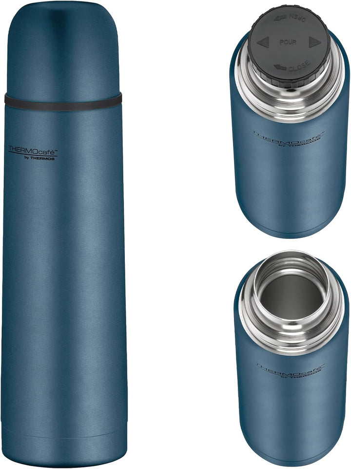 THERMOcafé by THERMOS TC BEVERAGE BOTTLE night blue mat 0,50l, Thermosflasche mit Becher aus Edelsta