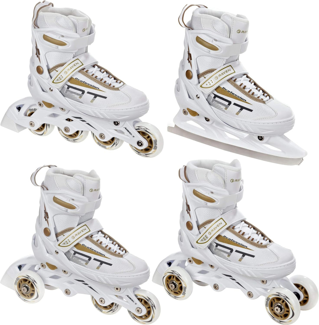 RAVEN Profession 4in1 Inlineskates Triskates Rollschuhe Schlittschuhe Inliner für Kinder und Erwachs
