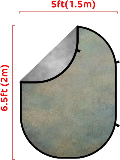 Kate 1.5x2m Grau Retro Falthintergrund Fotografie Faltbarer Studio Hintergrund Faltender Hintergrund