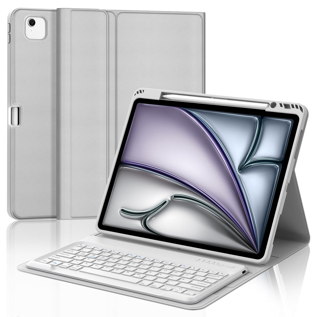 IVEOPPE Hülle mit Tastatur für iPad Air 13 Zoll 2025 M3/2024 M2, Deutsches QWERTZ Layout, Bluetooth