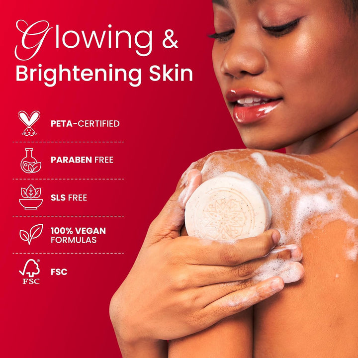 Koji White Kojic Acid Bump Eraser Body Scrub Soap for Exfoliation Butt, Elbow, Underarm with Glutath