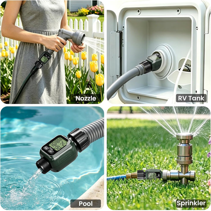 Wasserdurchflussmesser mit LCD-Display, Einzeln- und Gesamtmessung in GAL/min