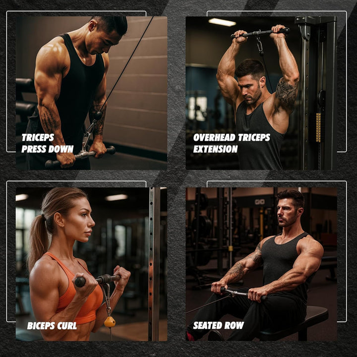 MuscleForge® Aufsatz für Latzug, Seilzug, Griff mit Drehbarem für Kabelmaschine, Kabelzug Griff für