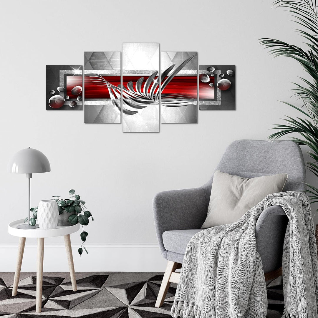 Runa Art Wandbilder Abstrakt 5 Teilig Bild auf Vlies Leinwand Deko Wohnzimmer Schlafzimmer Perlen Gr