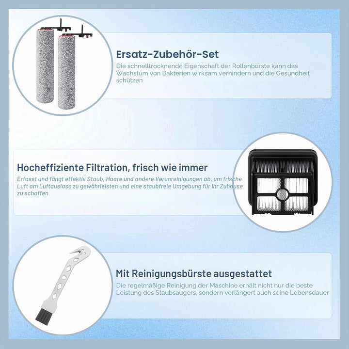 Bürstenrolle Filter Ersatzteile für Dreame H15 Pro Heat Nass Trockensauger Zubehörset，2 Bürstenrolle