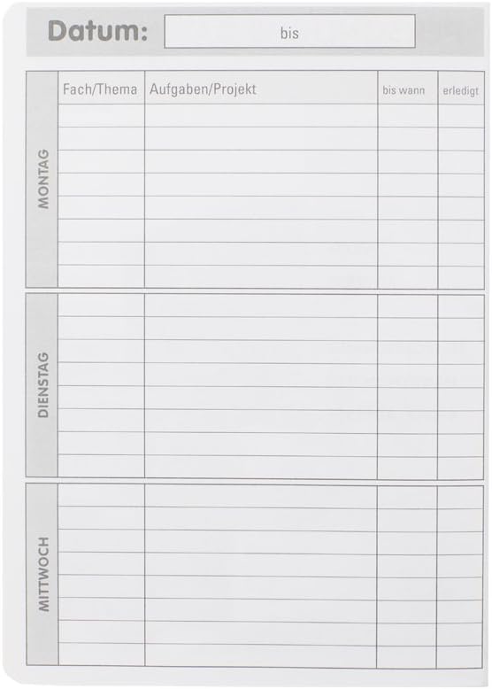 Oxford Aufgabenheft A5, Sonderlineatur, 48 Blatt, blau und violett, 10er Pack A5, 48 Blatt Aufgabenh
