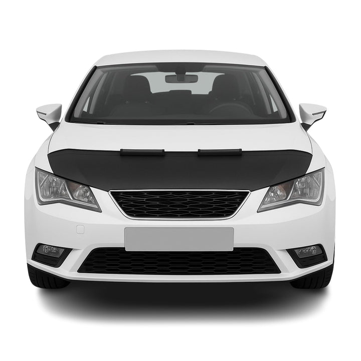 OMAC Haubenbra Steinschlagschutz Bonnet Bra kompatibel mit Seat Leon 2012-2020 Schwarz Halb Schwarz