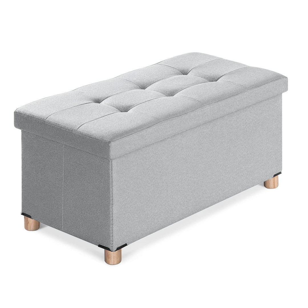 BRIAN & DANY Sitzbank mit Stauraum, Faltbar Sitztruhe Sitzhocker mit Deckel, Sitzcube Fussablage, H