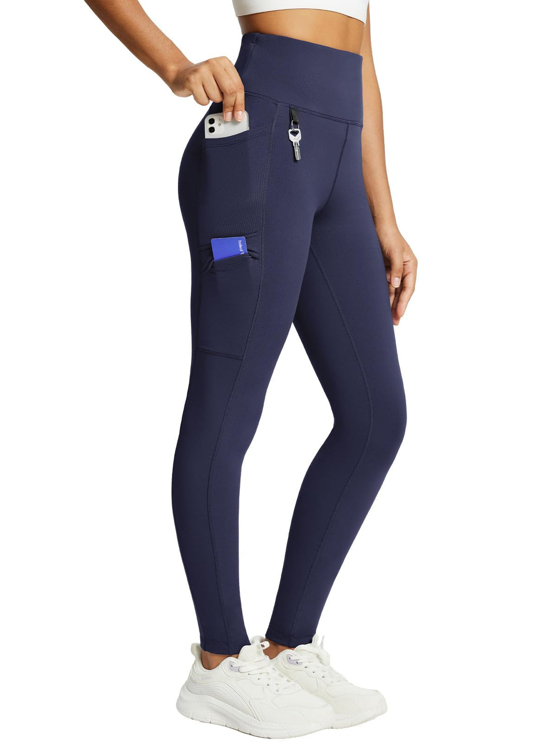 baleaf Damen Fleece gefütterte Leggings Wasserabweisend Hohe Taille Wanderleggings Thermo Leggings F