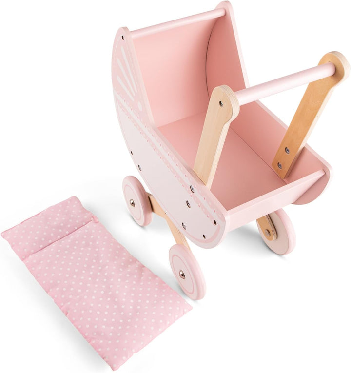 New Classic Toys Puppenwagen mit Bettzeug - Rosa Puppenwagen - Rosa, Puppenwagen - Rosa