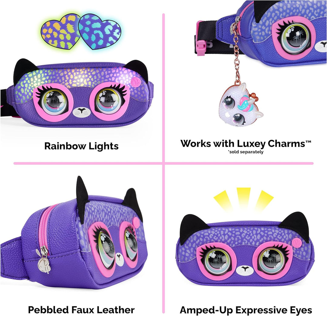 Purse Pets, Savannah Spotlight Gürteltasche, interaktive Stofftier-Umhängetasche mit über 30 Geräusc