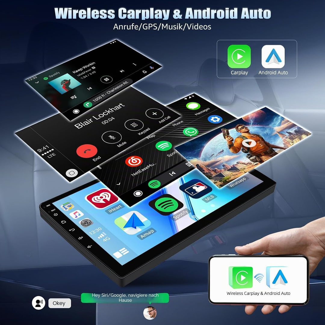 CAMECHO Android 15 Qualcomm Octa Core 4G+64G Autoradio für Renault Clio 3 2006-2012 mit Carplay Andr