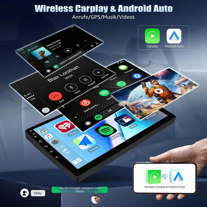 CAMECHO Android 15 Qualcomm Octa Core 4G+64G Autoradio für Renault Clio 3 2006-2012 mit Carplay Andr