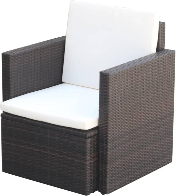 vidaXL Gartenstuhl mit Auflagen Kissen Stuhl Gartensessel Sessel Gartenmöbel Sofa Einzelsofa Lounge
