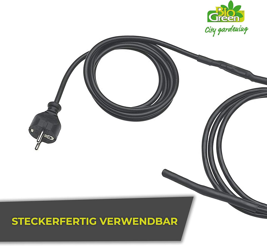 Bio Green Pflanzen-Heizkabel | 6 Meter | 60 Watt | selbstlimitierend | schützt Pflanzen und Töpfe vo