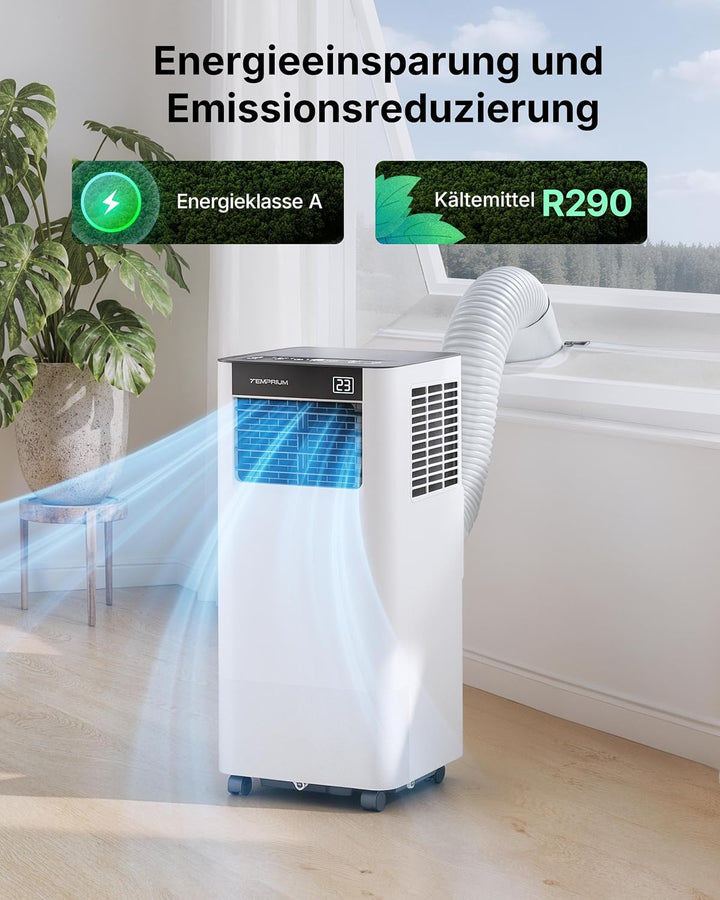Mobile Klimaanlage 7000BTU 2,0Kw mit Abluftschlauch | 3-in-1 Mobiles Klimagerät | Fensterabdichtung