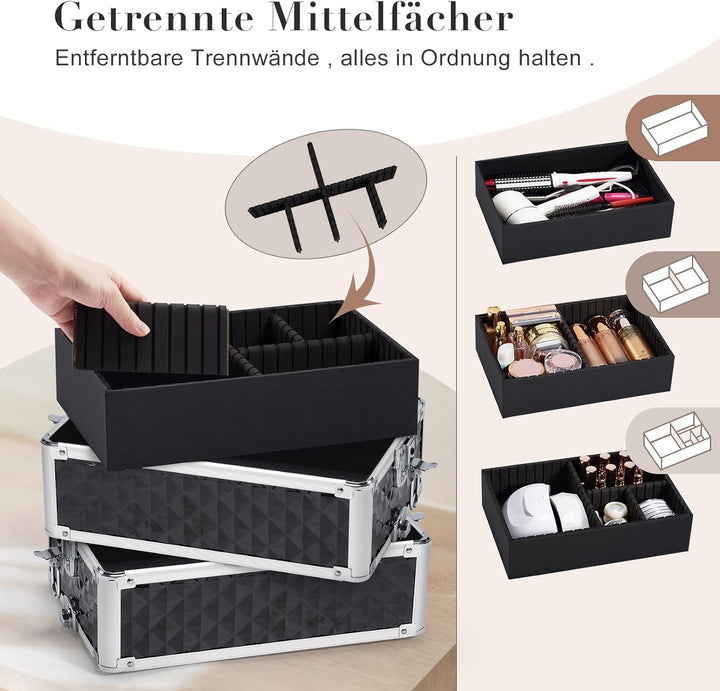 Kosmetikkoffer Trolley 4-in-1 Kosmetikkoffer Gross Kosmetik Trolley Make up Koffer Schminkkoffer mit