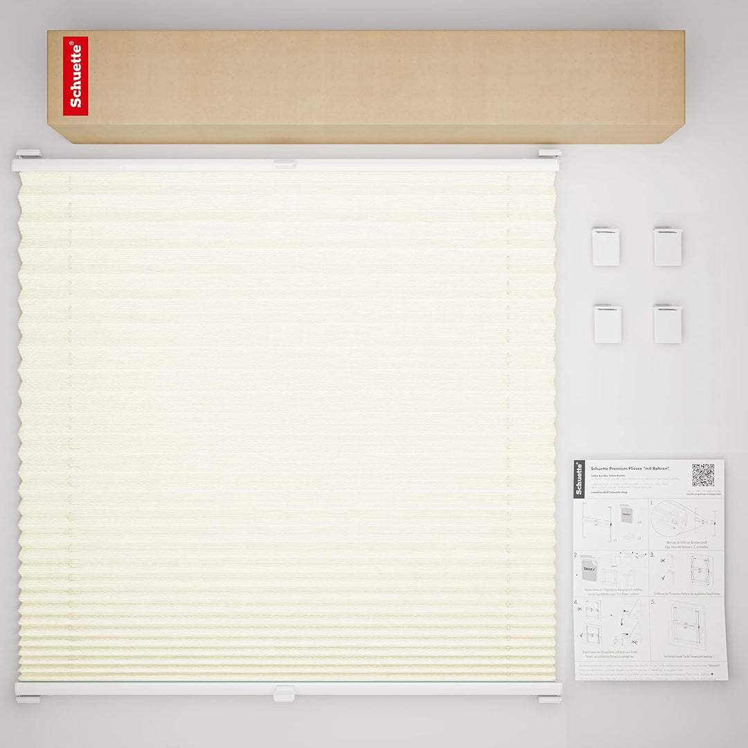 Schuette® Plissee ohne Bohren zum Kleben ● Dolomite Kollektion: Vanilla Sky (Beige) ● 120x230cm (Bre