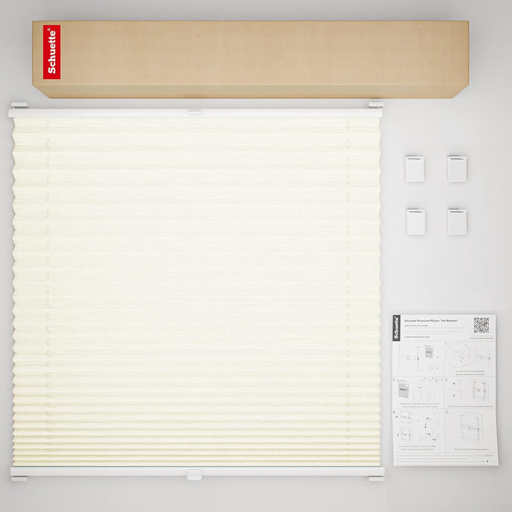 Schuette® Plissee ohne Bohren zum Kleben ● Dolomite Kollektion: Vanilla Sky (Beige) ● 120x230cm (Bre