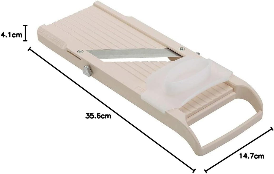 Benriner 64W Gemüsehobel Mandoline, 18/10 Edelstahl, Elfenbein Classic Slicer,