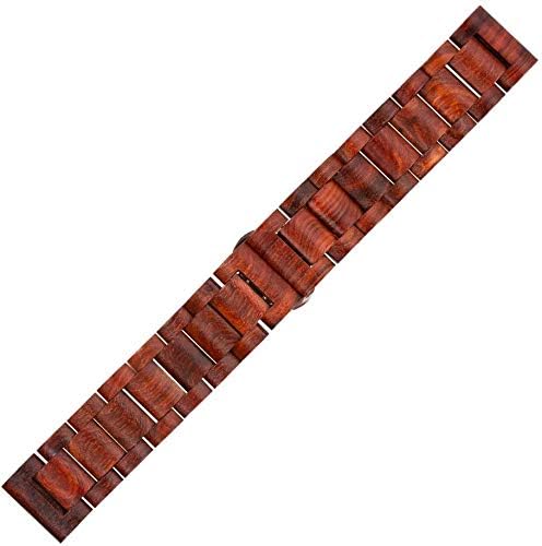 AIYIBEN Holz Armband 22mm für Samsung Galaxy Watch 3 45mm, 46mm Holz Edelstahl Uhrenarmband Schnellv