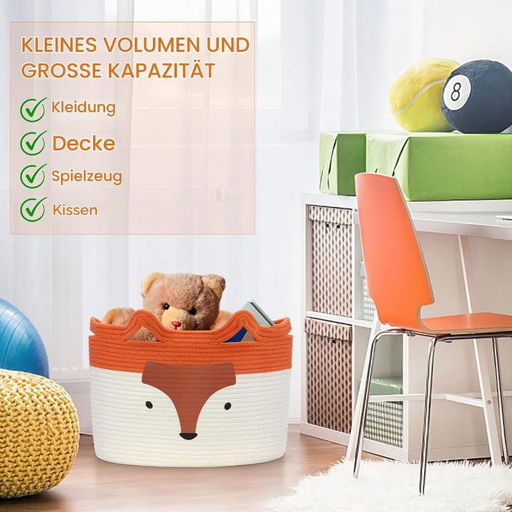 Goodheim Aufbewahrungskorb Kinder aus Baumwolle für Spielzeug und Wäsche, Wäschekorb und Spielzeugko