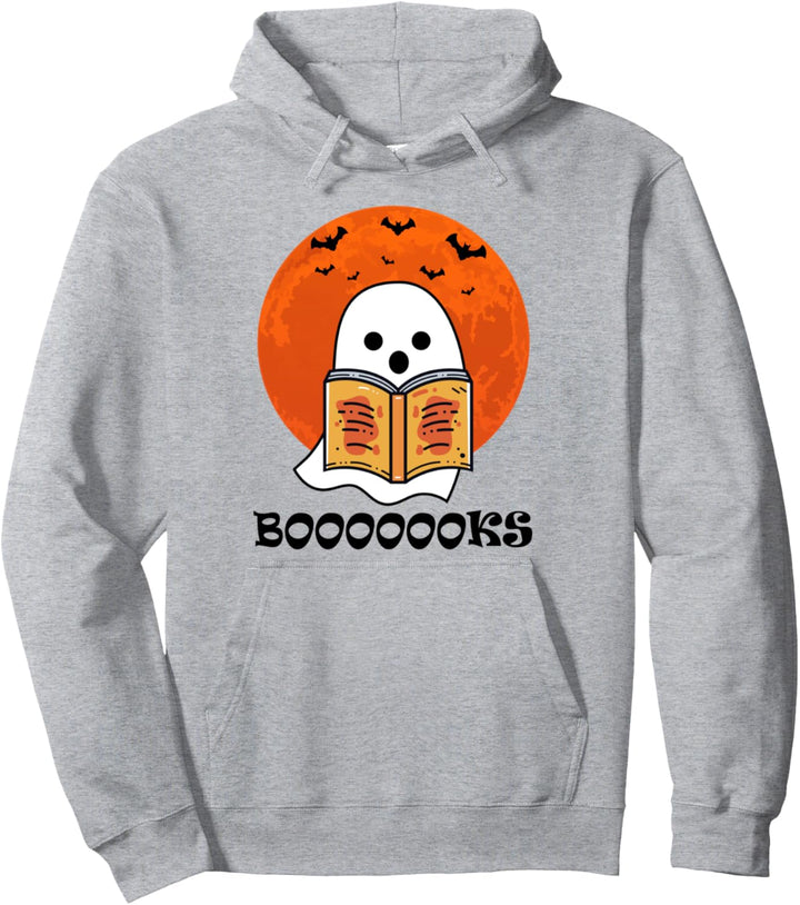 Booooooks Shirt Boo Read Books Halloween Pullover Hoodie