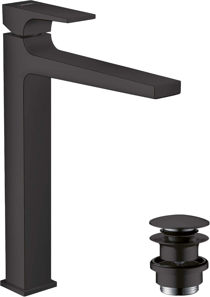 hansgrohe Wasserhahn Metropol, wassersparende Armatur mit Komfort-Höhe 260mm mit Push-Open Ablaufgar