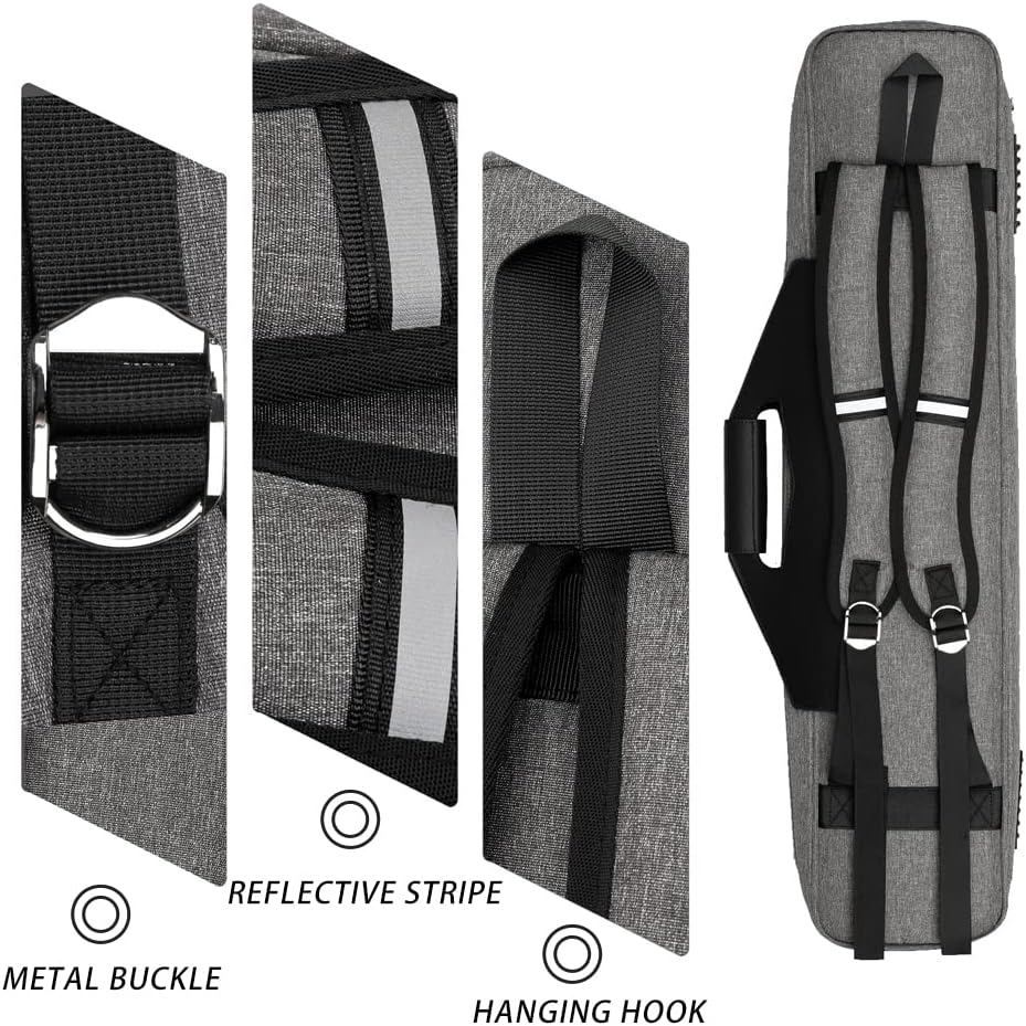 MangoRun Billard-Queue-Koffer 4x4 mit Rucksackgurten, Tragetasche für 4 Billardqueues Violett, Viole