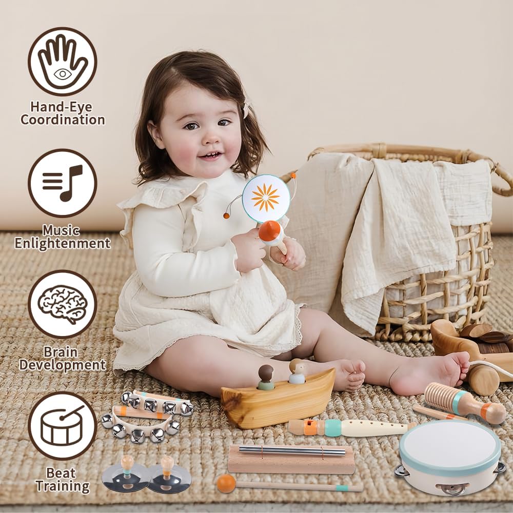 Kleinkind-Musikinstrumente, Montessori-Musikinstrumente für Babys, Percussion-Instrumente für 1-Jähr
