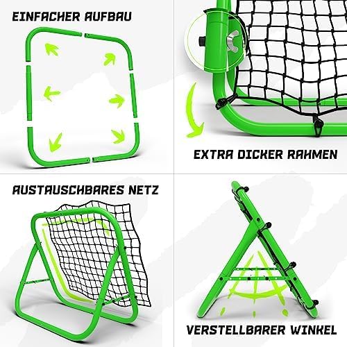 BENTSON Rebounder für Fussball Kinder und Profis I Inkl. Ersatznetz I Robuster Rahmen I Auch für Han