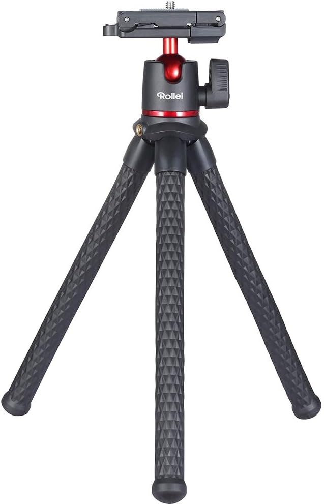 Rollei Monkey Pod 2, Flexibles Mini-Stativ mit Smartphone-Halterung, Kugelkopf unf 1/4"" Anschluss…