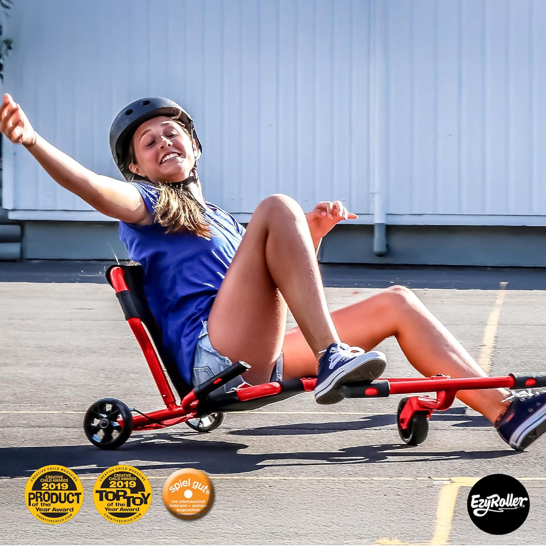 EzyRoller Pro X Fun Fahrzeug Dreirad für Jugendliche und Erwachsene Trike ab 10 Jahre, Rot