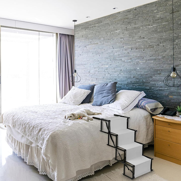 Homewell Hunderampe Auto Klappbar - Bis 70 kg Belastbar - Leicht zu Lagern - Treppe für Hunde mit Ve