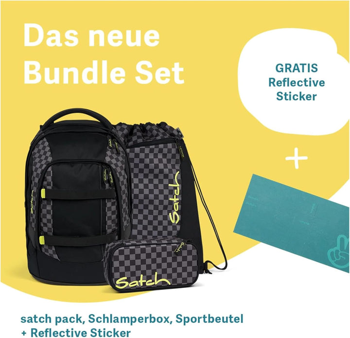 Satch Pack Bundle ab 5. Klasse ergonomisch 4-teilig 30L Stauraum standfest Organisationstalent Dark