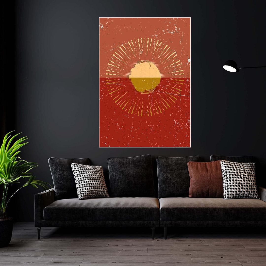 wandmotiv24 Poster als Wanddeko, Grösse Din A0, Minimalismus, Sonne, gelb, Moderne Wanddeko, Wandbil