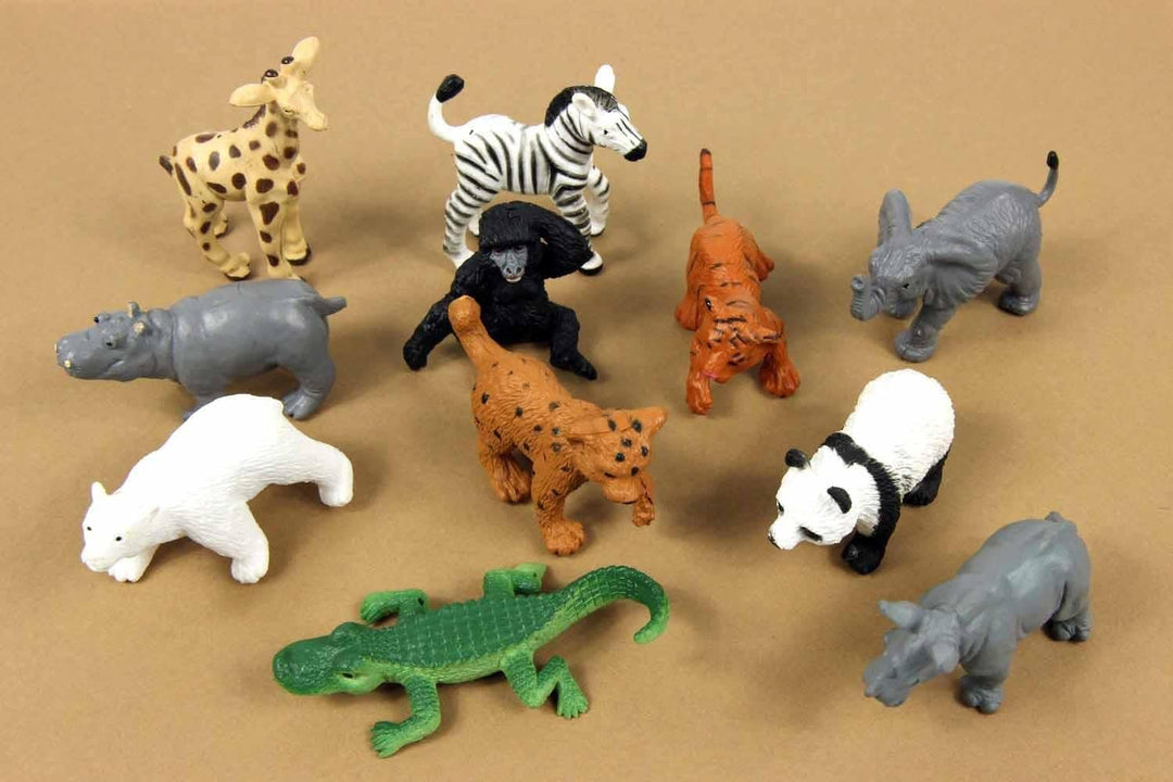 Miniblings 10x Zootiere Wildtiere Tiere Tierkinder Aufstellfiguren Zoo Baby