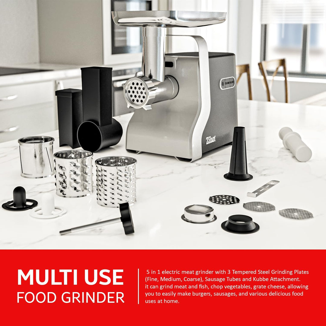 Fleischwolf 9in1 | 2100W | 3 Lochscheiben | Reverse-Funktion | Wurstaufsatz | Spritzgebäckaufsatz |