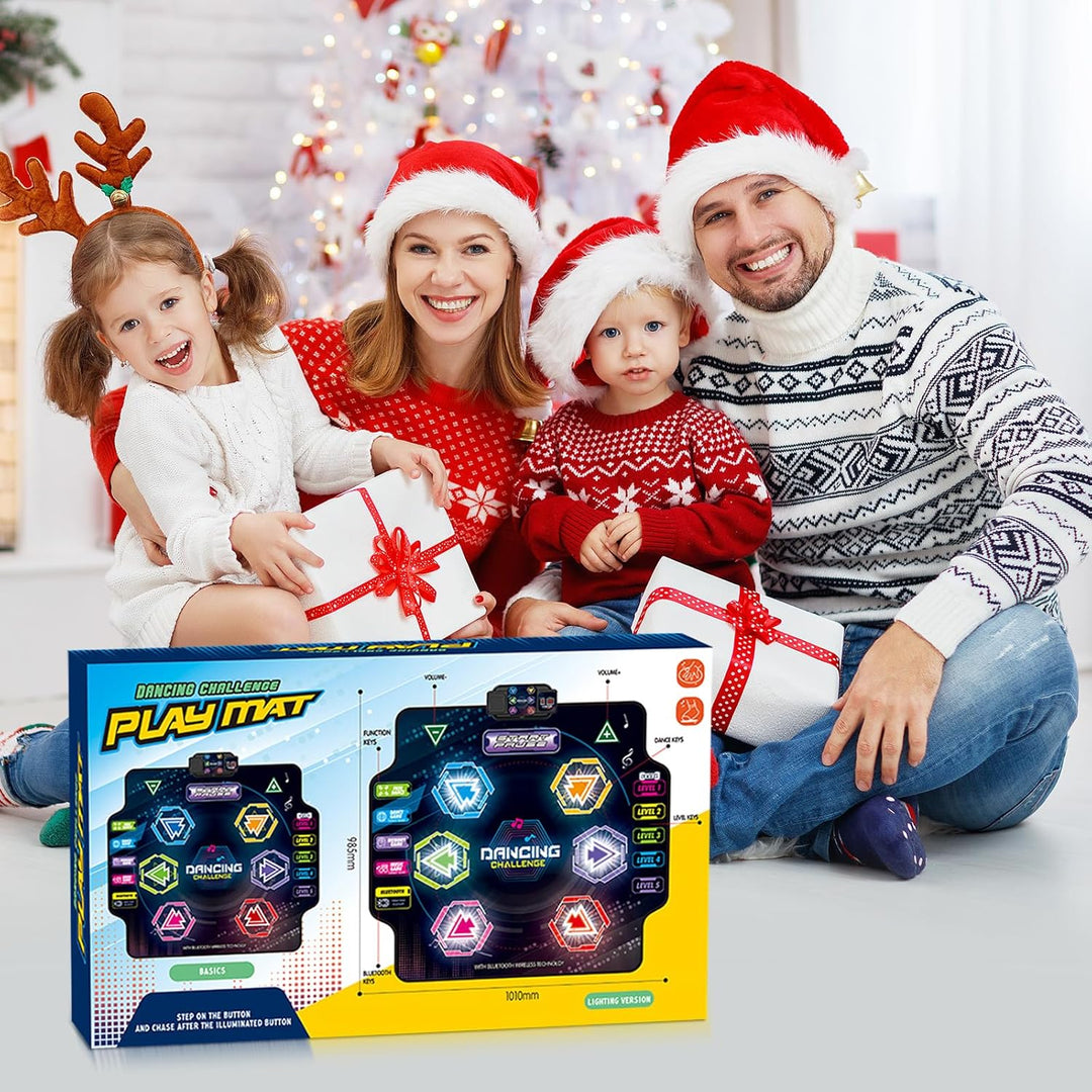 Tanzmatte für Kinder ab 3-12 Jahre, 2026 Musikmatte mit 6 LED-Lichtern&Bluetooth, 5 Modi, Tanzmatte