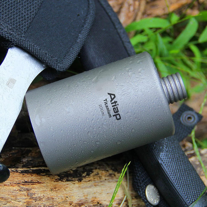 ATiAP Titan-Weintopf, 200 ml, tragbarer Weintopf, Taschenflasche, Weinflasche für Outdoor-Camping