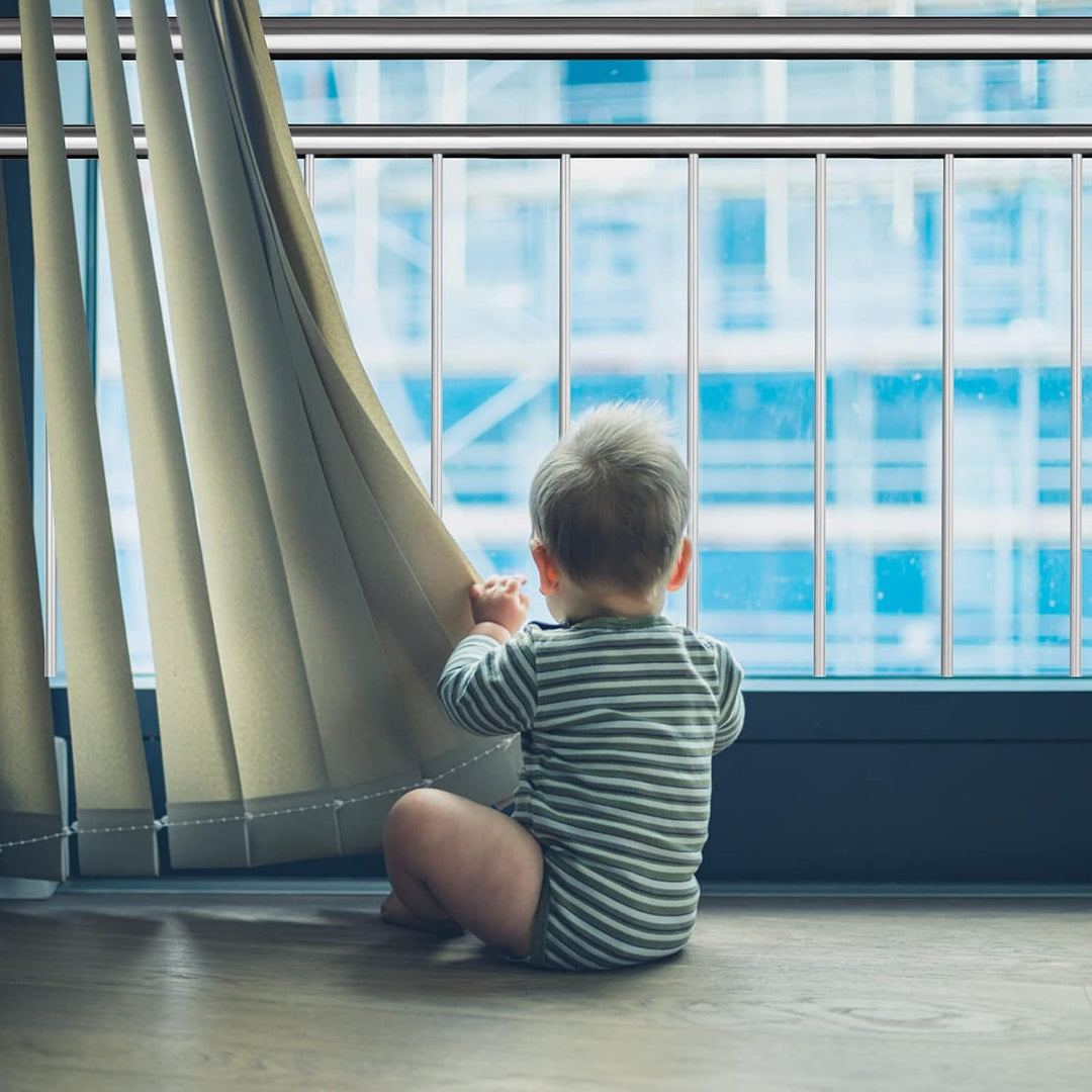 NAIZY Französischer Balkon Geländer Edelstahl Balkongeländer 90cm hoch Treppengeländer Terrassengelä