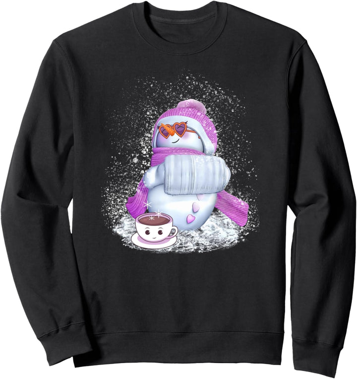 Kleiner Schneemann Schneefrau in pink Sweatshirt