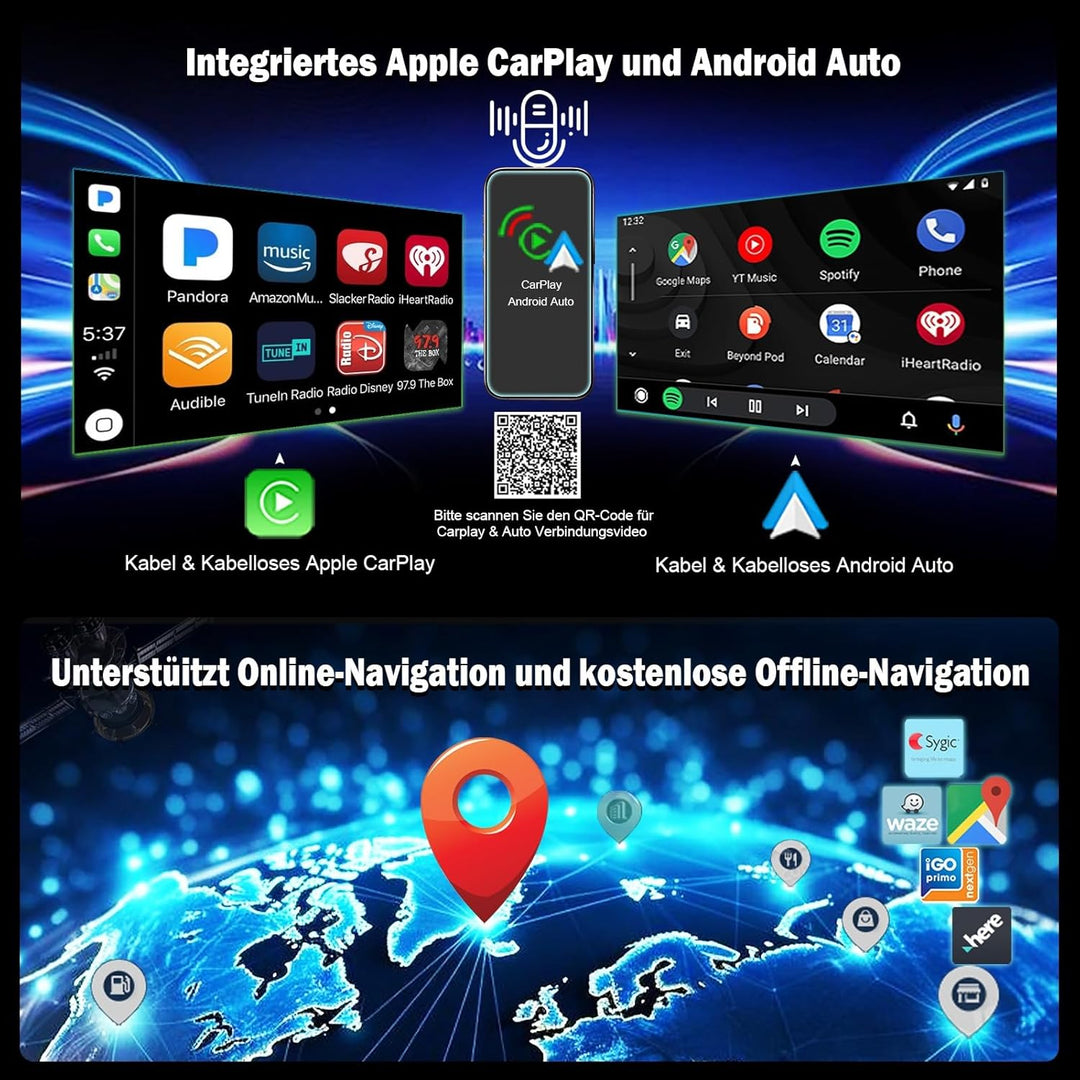 Erisin Qualcomm 8GB+128GB 8-Kern Android 14 Autoradio mit navi für VW Golf 5 6 T5 Caddy Polo Passat