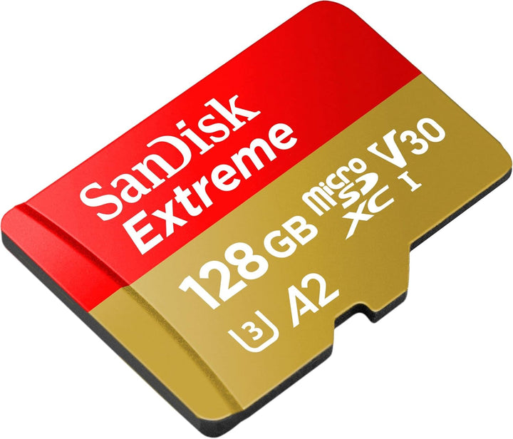 Action Cam,4K 30fps Ultra HD & SanDisk Extreme microSDXC UHS-I Speicherkarte 128 GB + Adapter (Für S